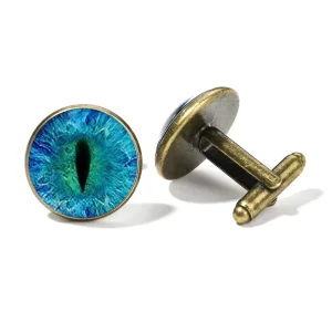 OEM New Men Cuff Jewellery Pupil Cufflinks Time Gem Blue 1 Piece OPP Bag Alloy Chain Copper Cuff Links Car Logo