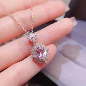 OEM ODM 925 Sterling Silver Natural Morganite Classic Fashion Pendant for Women
