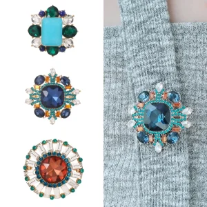 OEM ODM Brooches Luxury Women Retro Brooch Fashion Crystal Rhinestone Jewelry Gemstone Brooch Designer Brooches Women