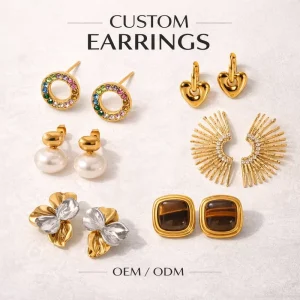 OEM ODM Custom 304 316L Stainless Steel Earrings Private Label Fashion Jewelry Supplier