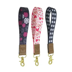 OEM ODM Fashion Designer Luxury Custom Short Wrist Lanyard Keychain Gift for Women