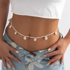 OEM ODM Jewelry Factory Bohemian Shell Waist Chain for Women Sexy Fashionable Body Chain for Beach Vacations Adult