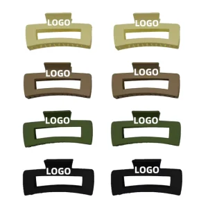 OEM ODM New Fashion Custom logo Colors Packaging Set Plastic Women Hair Claw Clips Large Matte Hair Accessories