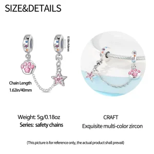 OEM ODM Service Anti Tarnish Polished S925 Silver Glow in Dark Star Dangle Bead CE Certified for Teen Fashion Brand Custom