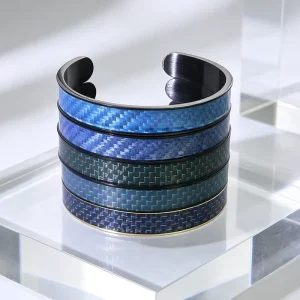 OEM Service Fashion Bracelets & Bangles Carbon Fiber Stainless Steel Bangle Factory Direct Customizable Jewelry