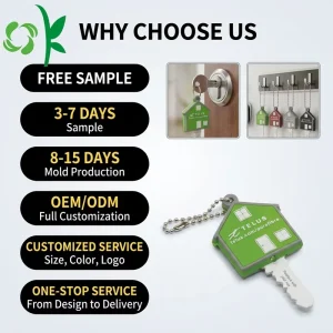 OKSILICONE Factory Outlet Custom Rubber Silicone Keychain Case Fashion House Shaped Silicone Key Cover