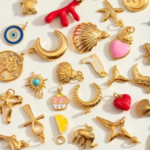 Ocean Series Gold Plating Necklaces Charms Stainless Steel Designer Pendant Charms for Necklaces and Jewelry Making
