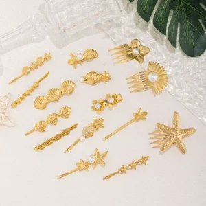 Ocean Star Style Hair Accessories for Women Hair Ornaments Jewelry Personality Star Flower Headwear Alloy Hair Accessories