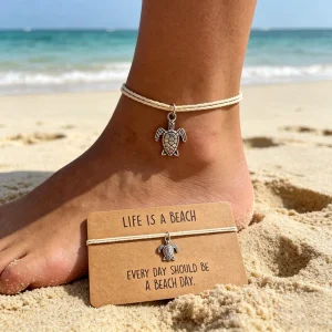 Ocean Summer Beach Fashion Anklets Sea Horse Turtle Dolphin Starfish Lotus Mermaid Sand Dollar Sea Shell Charm Bracelet Anklet