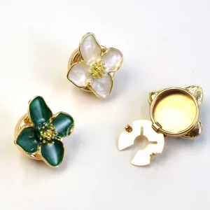 Oil Flower Clip Button for Shirt Decorative Cover Cufflinks Button Flower Clip Button LSCB024