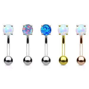 Opal Eyebrow Ring Curved Barbell Ring Jewelry Stainless Steel Lip Piercing Ear Piercing Jewelry