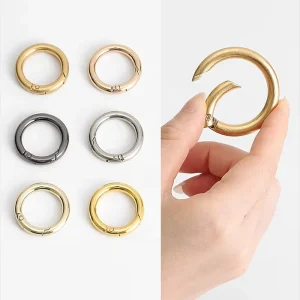 Openable Carabiner Keychain Metal O Ring Spring Clasp DIY Jewelry Buckle Connector Dog Chain Hook Bag