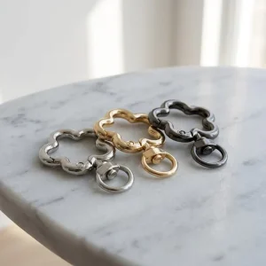 Opening Flower Swivel Spring Ring Clip Trigger Snap Buckle Clasp Keyring Hook for Keychain Bag Purses DIY Craft Jewelry Making
