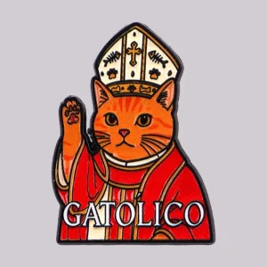 Orange Enamel Plated 3D Lapel Pin Cartoon Brooch