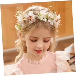 Original Bridal Crystal Pearl Flower Headband Wreath Elegant Princess Bride Flower Girl Wedding Hair Accessory