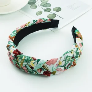 Original New Spring and Summer Whip Cross Hair Hoop High Skull Top Modified Face Wide brimmed Fabric Minimalist Modern Women