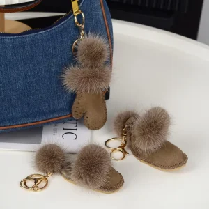 Original-design Keychain Tiny Slippers Boots and Gloves Decorative Pendants for Bags Modern Minimalist Style
