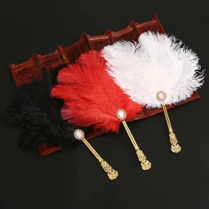 Ostrich Hair Fan Ancient Style Han Clothing Fairy Feather Decorative Fan Cheongsam Runway Dance Fan