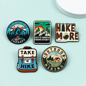 Outdoor Hiking Alloy Adventure Enamel Pin Brooch Mountain Climbing Camping Badge Personalized Mountain Elements Accessories Pin