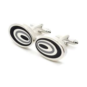 Oval Ripple Eye Cufflink Set Elegant Custom Mens Suit Shirt Fashion Accessory for Wedding Tuxedo Trendy Jewelry