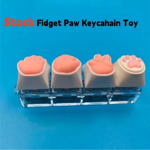 Oversized Soft 3D Paw Cartoon Pattern Liquid Keychain for Stress Relief and Anxiety Relief Adult