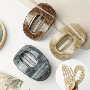 PC Hair Clips Elegant Shark Hollow Hair Clamps Hair Claw Solid Color Hair Accessories