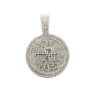 PD3107 Roundel Jewelry Pendant Iced out Rhinestone Hip hop Silver Gold Plated Zinc Alloy Buddhism Symbol