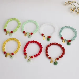 PFT Ping Buckle Synthetic Crystal Fashion Women’s Bracelet for Wealth Blessing Fresh Sweet Gift Bracelet Hand Accessories