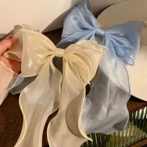 PL Elegant Fashion Hair Clips Large Ribbon Bow Hair Accessories