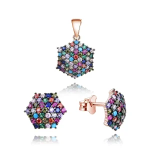 POLIVA Classic Wedding Engagement Women’s European Fashion Designer 925 Sterling Silver Gemstone Earrings Jewelry Set