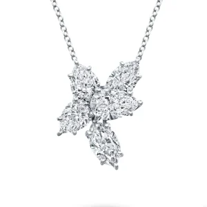 PT950 Lab Grown Diamond Necklace with DEF VVS Marquise Cut and Pear Cut for Custom Personalized Gift