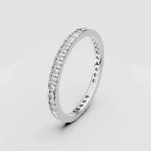 PT950 Platinum Set with Moissanite Full Circle Gemstone Ring Luxury Fashion Jewelry