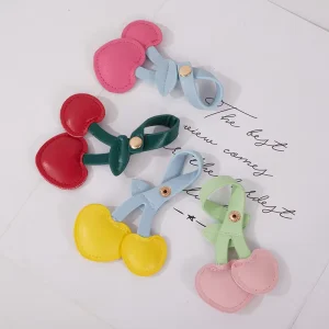 PU Leather Cherry Bag Charm Sweet Fruit Keychain Women Handbag Pendant Fashion Decor Gift