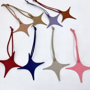 PU Leather Four-pointed Star Luggage Pendant Fashion Bag Charms Promotional Use Durable Bag Pendant Women’s Handbag
