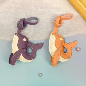 PU Leather Stuffed Whale Charm Keychain Sea Marine Charm Bag Accessory Handbag Decoration Gift