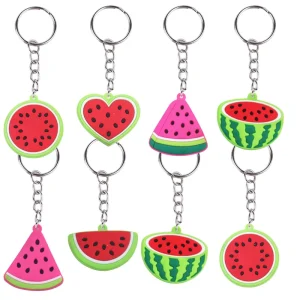 PVC Soft Durable Cartoon UV Printing Custom Logo Personalized Mini Keyring Pendant Charms for Car Accessories Gift