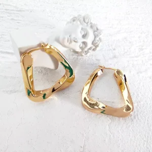PVD 18K Plated Stainless Steel Chunky Earring for Women High End Hollow Stainless Steel Hoop Earrings Costume Jewelry