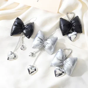 Padded PU Leather Bow Bag Charm Fashion Bag Charm Soft Bag Accessories Pendant