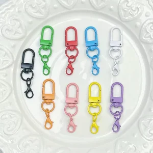 Painted Colorful Rotating Dog Buckle & Door Buckle Metal Hardware Lobster Clasp For DIY Doll Plush Bag Charms Keyrings