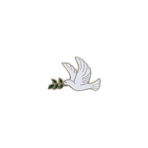 Palestine World Peace Dove Olive Branch Angel Flower Pyramid Design Gold Plated Metal Enamel Pin Brooch