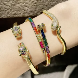 Panther Fine Jewelry Bracelet Gold Plated Accessories Women Snake Bracelets Bangles