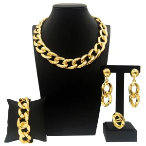 Party Fine Costume Women Jewelry Set Italian Design Gold Filled Jewellery Set Luxury Necklace Jewellery Sets H00453