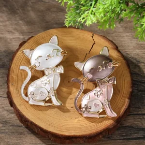 Party Women Cute Cat Brooch Safety Pin Clothes Brooches Colorful Animal Enamel Magnetic Brooch