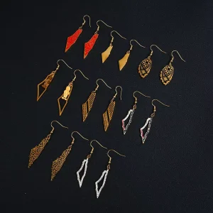 Paslestine Products 18K Stainless Steel Earrings Paslestine Map Earrings