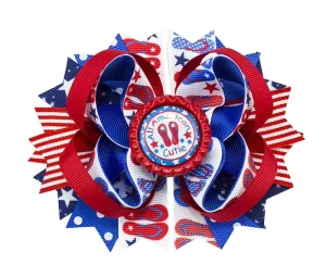 Patriotic Hair Bows American Flag Headbands Hairhoop Bowknot Style for Independence Day 4th of July Hair Accessories