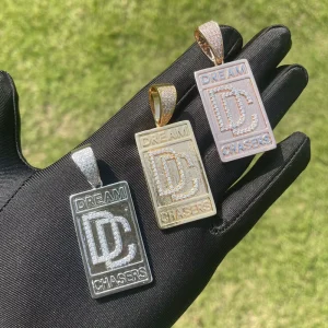 Paved Micro Iced Out DC Necklace Chain With Zircon Brass Men Women Hip Hop Jewelry Necklace