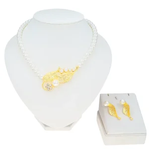 Pearl Beads Jewelry Set Necklace Earrings Jewelry Set for Women Party