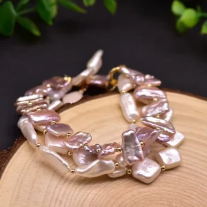 Pearl Bracelet Copper Flexible Button Bead Simple Weekend Wear For Female Graduation Ball Prize Decoration