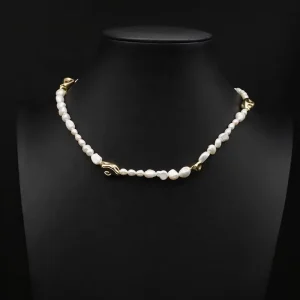 Pearl Choker Necklace Multi Layer Flower Design Alloy Chain Party Wedding Fashion Jewelry