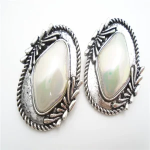Pearl Design Dangle Earrings for Women Geometric Trendy Alloy Studs Zinc Jewelry